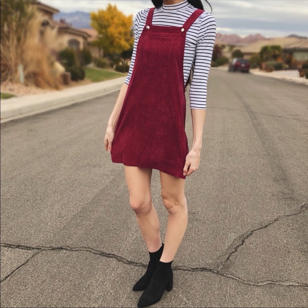 RESTOCKED HP🎉 Burgundy Corduroy Overall Dress - Picture 3 of 7